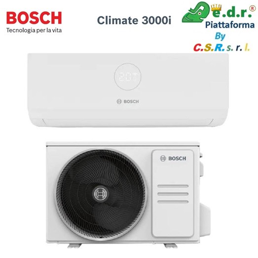 Climatizzatore Condizionatore Bosch Inverter Serie Climate 3000I 24000 Btu Cl3000I-Set 70 We Kit