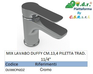 Mix Lavabo Duffy – Cm.13,4 Piletta Trad. 11/4"
Green Cod. Gf301Cr-001