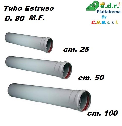 EUR825MFB 000 23532 - EDRCSR - EDRCSR - EUR825MFB - Tubo Euro 0,25 Mt D.80 Bianco - STABILE
