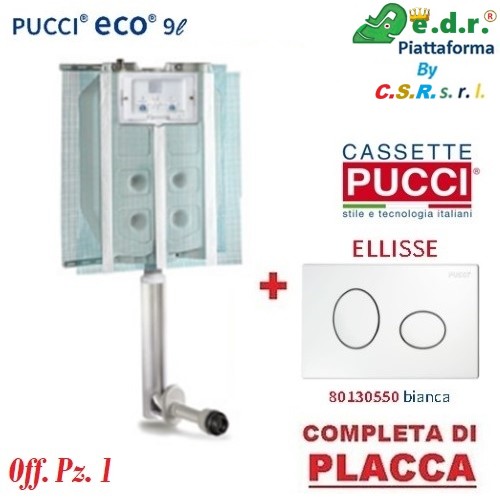 Cassetta Eco Incasso New M Con Placca Ellisse Bianca  P-0550