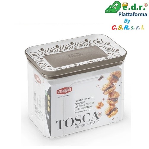 Barattolo Rettangolare Tosca 1,2Lt Bianco/Tortora Chiaro Plus