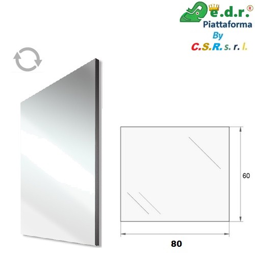 Specchio Su Nobilato Cm 1,8 Colore Neutro Reversibile 80X60