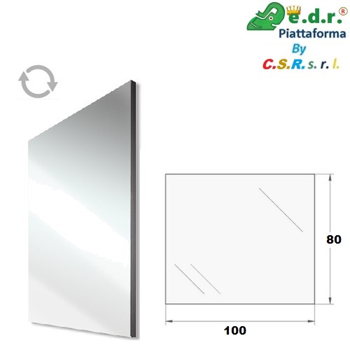 Specchio Su Nobilato Cm 1,8 Colore Neutro Reversibile 80X100