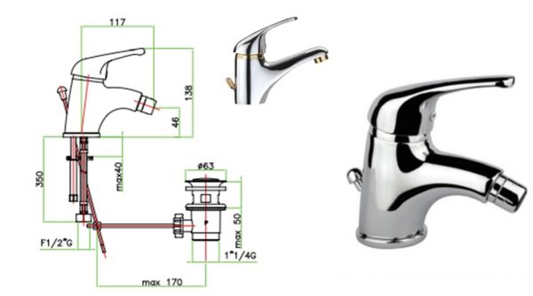 Miscelatore Bidet Fiore King Cromo 39CR3210