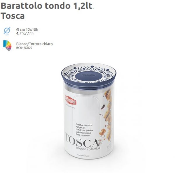 Barattolo Tondo Tosca 1,2Lt Bianco/Palace Blue PF55451