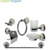 Set Accessori Bagno8 pz cromo con finitureporcellana beige  52436