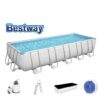 Piscina Power Steel Frame 6.40M X 2.74M X 1.32M
(Contenuto: Piscina, Filtro A Sabbia 58497 (5.678 L), Scaletta Di Sicurezza,
Copertura, Distributore Chemconnect)  5612B