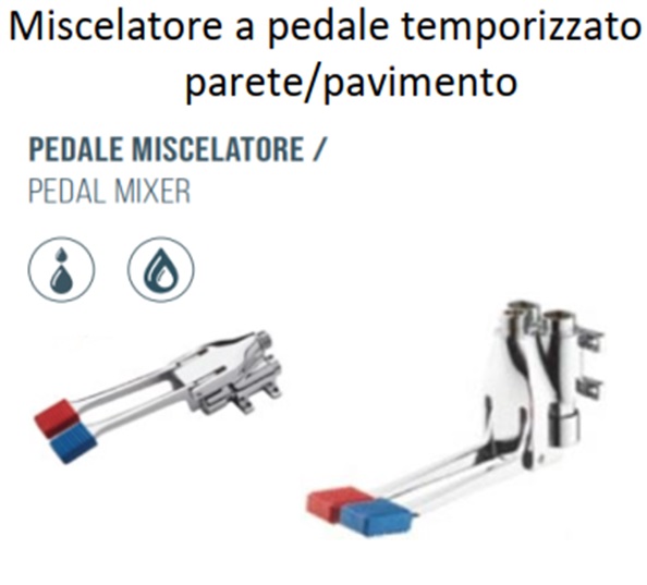Miscelatore a pedale temporizzato a parete/pavimento Self-closing pedal wall-mounted/floor-mounted mixer Mitigeur temporis? ? p?dale mural/au plancher. Art. 9010 9010
