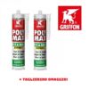 Kit da 2 Adesivo di montaggio e sigillante POLY MAX 425gr Trasparente + taglierino omaggio  D7001091