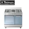 Cucina 90 X 60 Inox 4 Fuochi Gas + 2 P.El. Forno El. Multif. 6 F. Cl. A 
Vano Portabombola 15 Kg Accensione Sotto Manopola Termocoppia Griglie Smaltate Coperchio In Cristallo 
Taratura: Gas Gpl Kit Gas Naturale: In Dotazione Grill Elettrico Volume Forno 59 L  D923XS