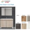 Mobile Dream 60 Appoggio 2 Ante Bianco Ossido C/Specchio 60X80 + Lavabo  DREAM60APPOS