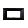 Placca serie Starlight, 4 moduli, plastica, nera, compatibile con serie Vimar Plana - Ettroit EV83402