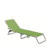 Lettino "Sand" In Ferro Silver Diam. 22 Cm. 190X58X27H 3 Gambe Pieghevole In 3 Parti Con Telo In Poliestere Vert Lime  FU-029