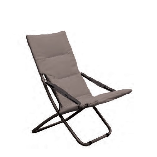 Poltrona Relax "Bedding" In Ferro Silver Diam. 25 Cm. 85X55X93H - Telo In Spugna E Poliestere Grigio Scuro HU-064