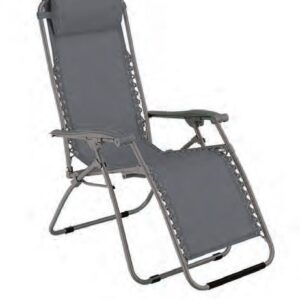 Poltrona Relax "Virtus" Tubi In Ferro Diam. 25 Cm. 90-165X65X113H - Textilene Verde Con Cuscino  HU-113