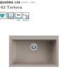 Quadra 130 Standard 790X500 Mm  1 Vasca 43 Tortora  LGQ13043