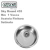 Sky Round 435 Mm  1 Vasca  Scatola Finitura Satinata  LIKROUSAC