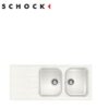 Lavello Incasso 1160 X 500 - Bianco Alpino 2 Vasche - Gocciolatoio - Schock  LITD200A07N
