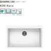 Elleci Lkq13096 Quadra 130 Lavello 1 Vasca In Keratek Bianco ( K96 Kera )  LKQ13096