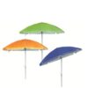 Ombrellone Spiaggia Diam. 240 Palo In Alluminio Diam.32  8 Stecche In Fiberglass - Snodo In Plastica Telo Poliester Duplex Blu Celeste Verde Silver Coated Borsa Tracolla In Poliestere Coordinata  LL-041