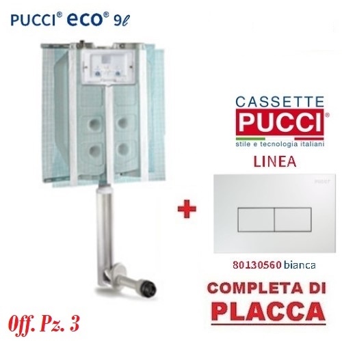 Kit Da 3 Pz Cassetta Eco Incasso New M Con Placca Linea Bianca P-0560 P-CEICALX3