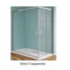 Box Strass Angolo 80X100 Vetro Trasparente Prof. Cromo  BS8100218