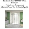 Box doccia Serie "STRASS" 2 Ante Scorrevoli  Vetro 6 mm: (Trasparente); (Opaco); (Fascia Tipo 1); (Fascia Tipo 2).
