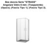 Box doccia Serie "STRASS" Angolare Vetro 6 mm: (Trasparente); (Opaco); (Fascia Tipo 1); (Fascia Tipo 2).