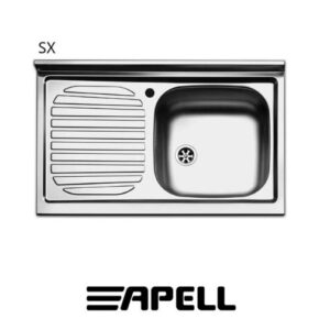 Lavello 80X50 1 Vasca Piu Gocciolatoio Sinistra  Serie Pisa Prelucido  PI801LPC