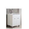 Base Zeus 60X50 H90 Bianco Opaco Completo Di Lavabo Metacrilato+ Tavola  07127