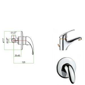 Miscelatore Doccia Incasso Fiore Nexus Cromo Oro  43CRO1900