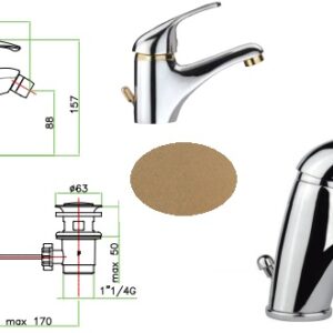 Miscelatore Bidet Fiore Nexus Oro  43ORO3510