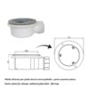 Piletta sifonata per piatto doccia senza piattello - parte superiore piana D. 90 foro  7005PC120