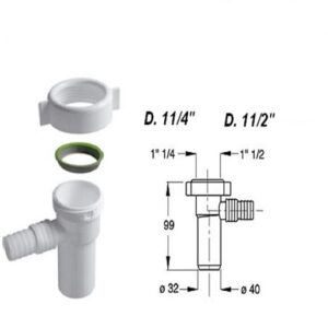 Attacco Lavatrice 11/4" X32 B.  AL114