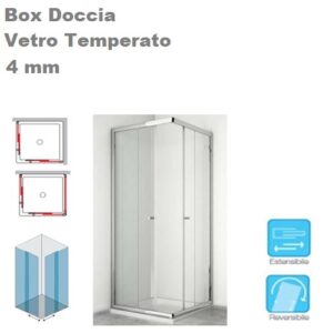 Box Doccia Slim4 Retto 70 Frof. Cromo Vetro Trasparente  BSL700218