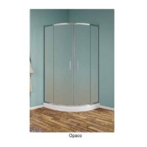 Box Strass Tondo 80X80  Vetro Opaco Prof. Cromo  BST800216