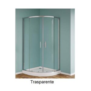 Box Strass Tondo 90X90  Vetro Trasparente Prof. Cromo  BST900218