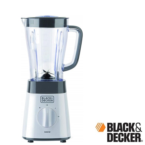 Frullatore Con Caraffa Black & Decker, 500W, 1.5 Litri, Plastic, Bianco BXJB500E