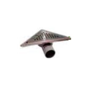 Chiusino Triangolare orientabile sifonato angolare in PP con scarico laterale e griglia inox  CHLANG50NX