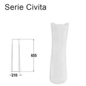 Colonna per lavabo in ceramica Bianca  CLUPB