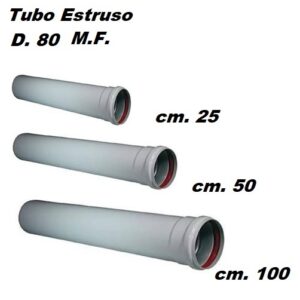 Tubo Euro 0,5 Mt D.80 Bianco  EUR85MFB