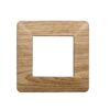 Placca serie Starlight, 2 moduli, plastica, legno scuro, compatibile con serie Vimar Plana - Ettroit EV83205