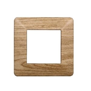 Placca serie Starlight, 2 moduli, plastica, legno scuro, compatibile con serie Vimar Plana - Ettroit EV83205