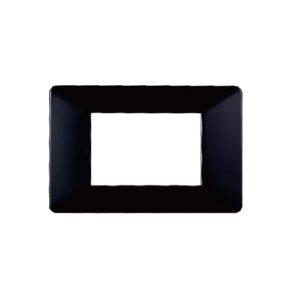 Placca serie Starlight, 3 moduli, plastica, nera, compatibile con serie Vimar Plana - Ettroit EV83302