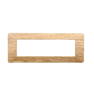 Placca serie Starlight, 7 moduli, plastica, legno scuro, compatibile con serie Vimar Plana - Ettroit EV83705