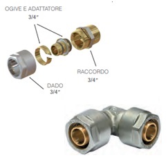Gomito Doppio D. 20 Multistrato Smontabile  GD20MS
