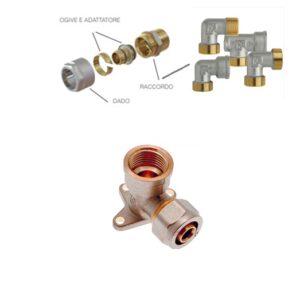 Gomito Femmina 1/2X20 Flangiato Multistrato Smontabile  GFL12X20MS