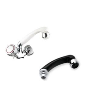 Gruppo Lavello monoforo Maniglia Tiziana Cromo Doccetta Bianca  GLMETB