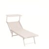 Lettino "Pool" In Alluminio Mm. 42X42  Cm. 189X61X39H Con Parasole Textilene Bianco  HU-003