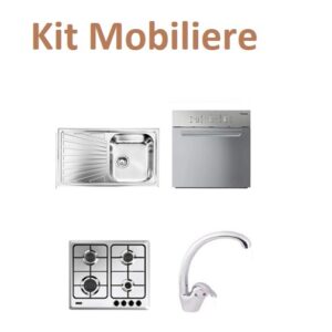 KIT 4 PZ BOMPANI-SOLE: LAVELLO SOLE + FORNO 6 F. PIANO DA 60 FRONTALE +MI Miscelatore Canna Alta  K4S86BF6P60MCA